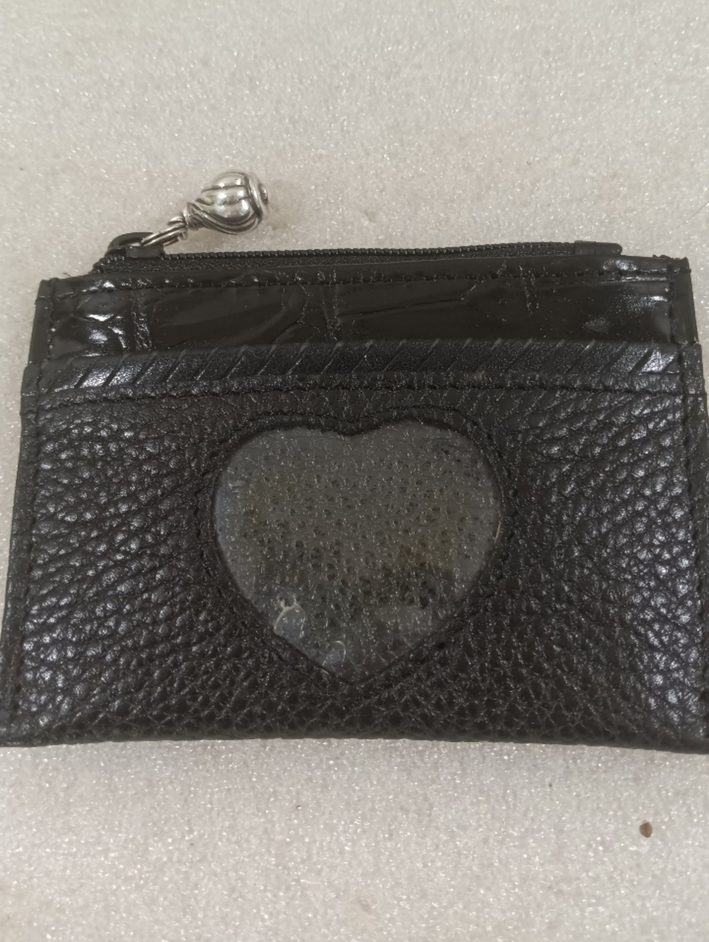 Vintage Brighton Coin Purse Wallet ID Card Change Holder Black Leather